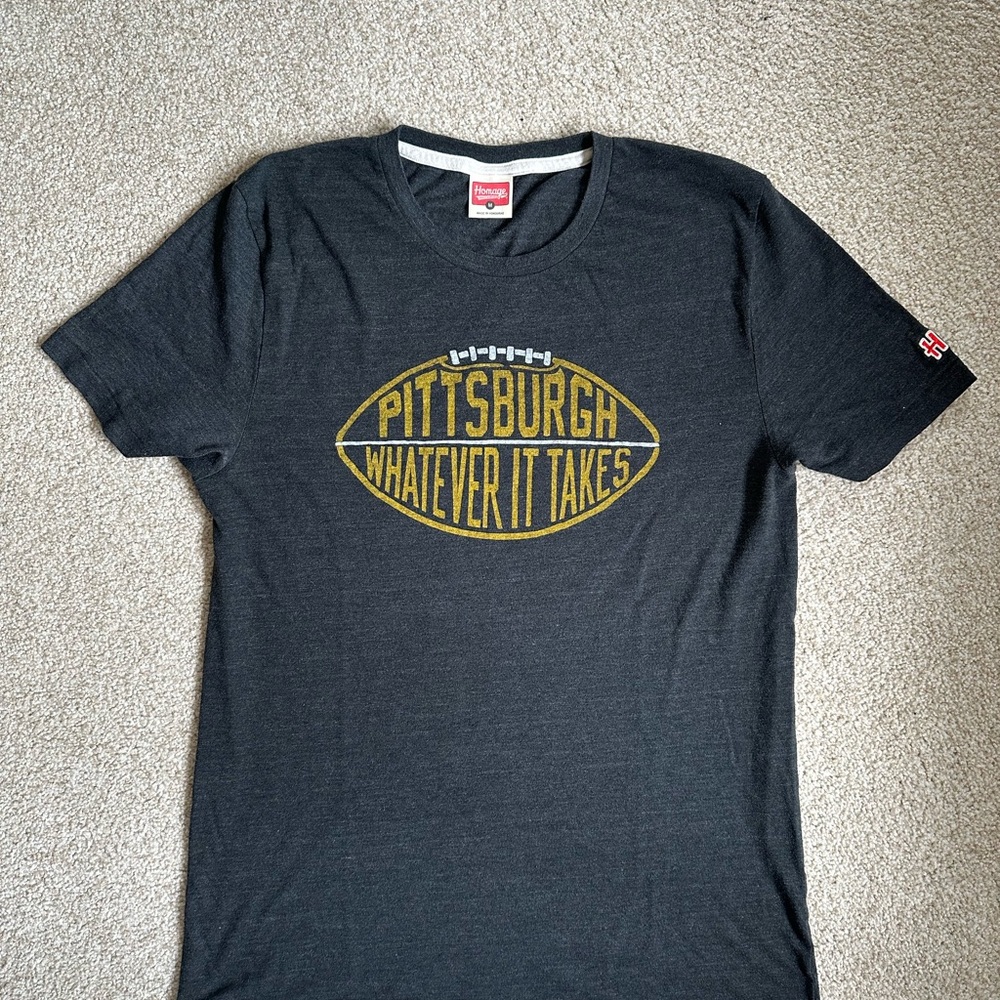 HOMAGE Black and Gold Football Logo Tee